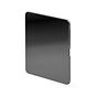The Connaught Collection Black Nickel Flat Plate Single Blank Plates Screwless