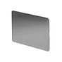 The Lombard Collection Brushed Chrome Flat Plate Double Blank Plates Screwless