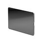 The Connaught Collection Black Nickel Flat Plate Double Blank Plates Screwless