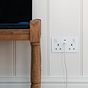 Soho Lighting White Metal Flat Plate 2 Gang 65W USB C+C Socket (13A Socket + 2 USB C Ports) 
