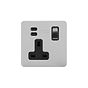 Brushed Chrome 1 Gang USB C Socket
