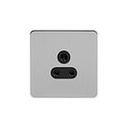 Soho Lighting Brushed Chrome Flat Plate 5 Amp Unswitched Socket Blk Ins Screwless