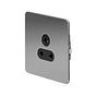 The Lombard Collection Brushed Chrome Flat Plate 5 Amp Unswitched Socket Blk Ins Screwless