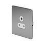 The Lombard Collection Brushed Chrome Flat Plate 5 Amp Unswitched Socket Wht Ins Screwless