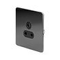 The Connaught Collection Black Nickel Flat Plate 5 Amp Unswitched Socket Blk Ins Screwless