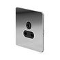 The Finsbury Collection Polished Chrome Flat Plate 5 Amp Unswitched Socket Blk Ins Screwless