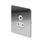 The Finsbury Collection Polished Chrome Flat Plate 5 Amp Unswitched Socket Wht Ins Screwless