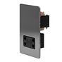 The Lombard Collection Brushed Chrome Flat Plate Shaver Socket 230/115V Plate Blk Ins Screwless