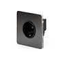 The Connaught Collection Black Nickel Flat Plate 16A 1 Gang Euro Schuko Socket Blk Ins Screwless