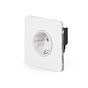 The Eldon Collection White Metal Flat Plate 16A 1 Gang Euro Schuko Socket Wht Ins Screwless