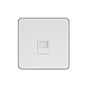 Soho Lighting White Metal Plate with Chrome Edge 1 Gang Telephone Master Socket,BT Wht Ins Screwless