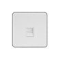 Soho Lighting White Metal Plate with Chrome Edge 1 Gang Telephone Secondary (Slave) Socket,BT Wht Ins Screwless