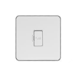 Soho Lighting White & Polished Chrome With Chrome Edge 13A Unswitched Fused Spur (FCU) White Inserts Screwless