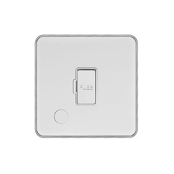 Soho Lighting White & Polished Chrome With Chrome Edge 13A Unswitched Flex Outlet White Inserts Screwless