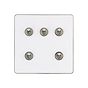 Soho Lighting Lighting White Metal & Polished Chrome With Chrome Edge 5 Gang Dimming Toggle Switch