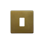 The Belgravia Collection Old Brass 1 Gang RM Rectangular Module Grid Switch Plate