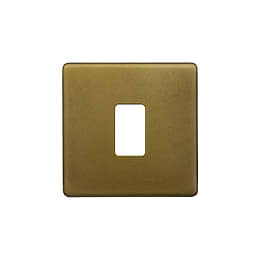 The Belgravia Collection Old Brass 1 Gang RM Rectangular Module Grid Switch Plate