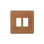 The Chiswick Collection Antique Copper 2 Gang RM Rectangular Module Grid Switch Plate