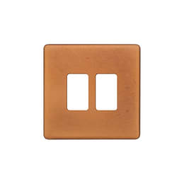 The Chiswick Collection Antique Copper 2 Gang RM Rectangular Module Grid Switch Plate