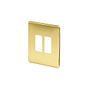 The Savoy Collection Brushed Brass 2 Gang RM Rectangular Module Grid Switch Plate