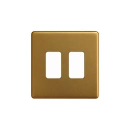 Soho Lighting Antique Gold 2 Gang RM Rectangular Module Grid Switch Plate