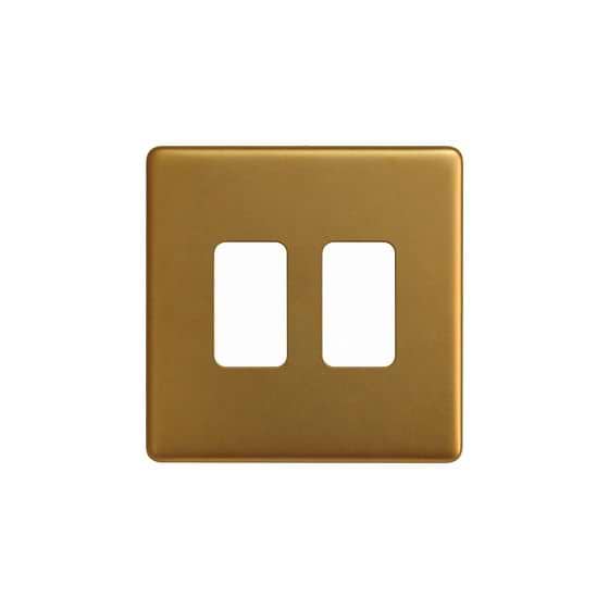 Soho Lighting Antique Gold 2 Gang RM Rectangular Module Grid Switch Plate