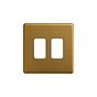 Soho Lighting Antique Gold 2 Gang RM Rectangular Module Grid Switch Plate