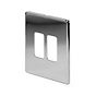 The Finsbury Collection Polished Chrome 2 Gang RM Rectangular Module Grid Switch Plate