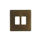 The Westminster Collection Vintage Brass 2 Gang RM Rectangular Module Grid Switch Plate