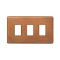 The Chiswick Collection Antique Copper 3 Gang RM Rectangular Module Grid Switch Plate