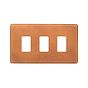 The Chiswick Collection Antique Copper 3 Gang RM Rectangular Module Grid Switch Plate