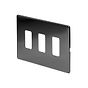 The Connaught Collection Black Nickel 3 Gang RM Rectangular Module Grid Switch Plate