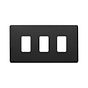The Camden Collection Matt Black 3 Gang RM Rectangular Module Grid Switch Plate