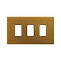 Soho Lighting Antique Gold 3 Gang RM Rectangular Module Grid Switch Plate