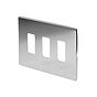 The Finsbury Collection Polished Chrome 3 Gang RM Rectangular Module Grid Switch Plate