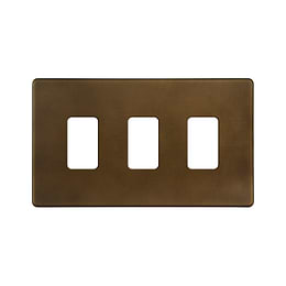 The Westminster Collection Vintage Brass 3 Gang RM Rectangular Module Grid Switch Plate