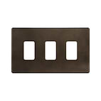 The Westminster Collection Vintage Brass 3 Gang RM Rectangular Module Grid Switch Plate