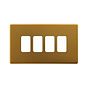 Soho Lighting Antique Gold 4 Gang RM Rectangular Module Grid Switch Plate