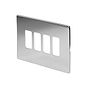 The Finsbury Collection Polished Chrome 4 Gang RM Rectangular Module Grid Switch Plate