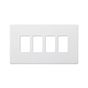 Soho Lighting Primed Paintable 4 Gang RM Rectangular Module Grid Plate