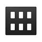 The Camden Collection Matt Black 6 Gang RM Rectangular Module Grid Switch Plate
