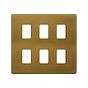 The Belgravia Collection Old Brass 6 Gang RM Rectangular Module Grid Switch Plate