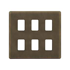 The Westminster Collection Vintage Brass 6 Gang RM Rectangular Module Grid Switch Plate