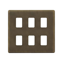 Vintage Brass 6 Gang Grid Plate

