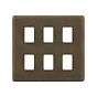 Vintage Brass 6 Gang Grid Plate
