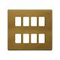 The Belgravia Collection Old Brass 8 Gang RM Rectangular Module Grid Switch Plate