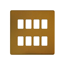 Soho Lighting Antique Gold 8 Gang RM Rectangular Module Grid Switch Plate