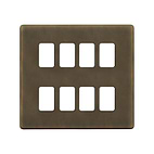 The Westminster Collection Vintage Brass 8 Gang RM Rectangular Module Grid Switch Plate