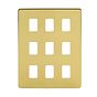 The Savoy Collection Brushed Brass 9 Gang RM Rectangular Module Grid Switch Plate