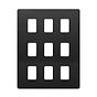 The Camden Collection Matt Black 9 Gang RM Rectangular Module Grid Switch Plate